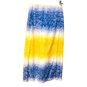 Escada Maxi Skirt Batik Wrap Artsy Boho Festival Colorblock USA Beach Womens S